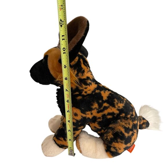 Wild Republic African Wild Dog Stuffed Animal Plush 12" 2017 Black Orange - Picture 2 of 7
